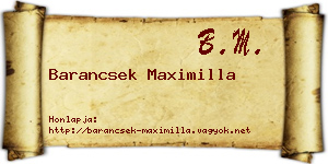 Barancsek Maximilla névjegykártya
